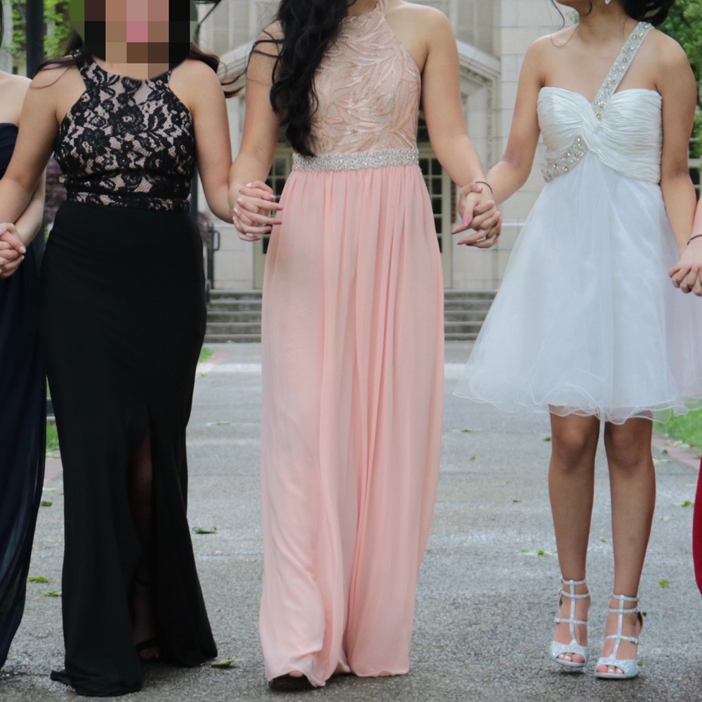 City Triangles Prom Dress (Light Pink/Peach)